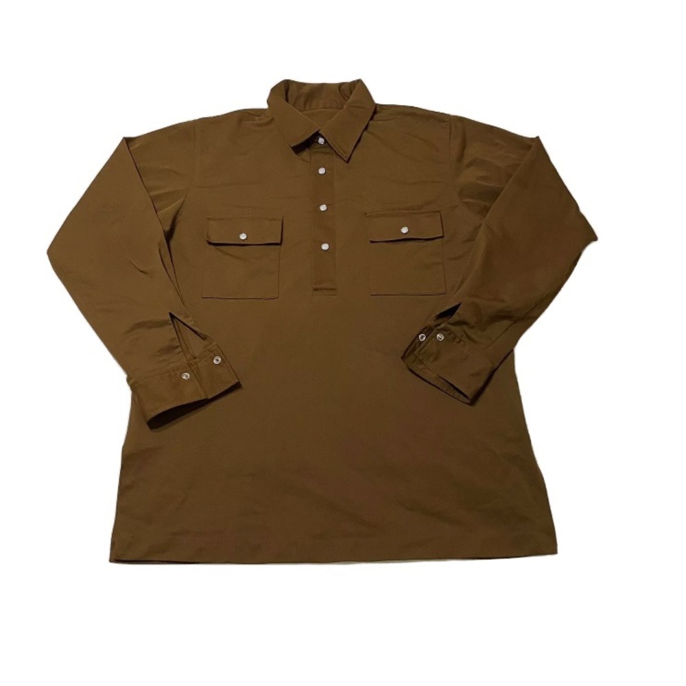 Vintage Brown Pearl Snap Work Shirt